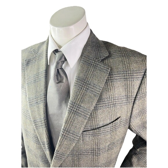 Carroll & Co. ‘Crestwood’ Men Blazer 42L Italian Cashmere Woven Windowpane Check - Picture 2 of 14